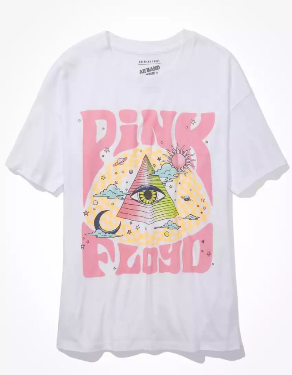 T Shirts American Eagle AE Oversized Pink Floyd Graphique Tee Blanche Femme | BJB-99287928